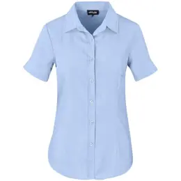 Ladies Short Sleeve Nottingham Shirt Sky Blue Front